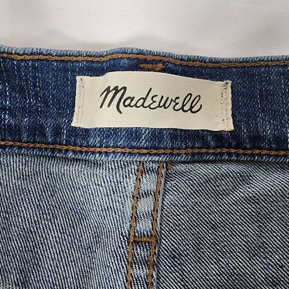 Madewell High-Rise Denim Shorts Raw Hem Cuff Size 27 C13 - Picture 10 of 16
